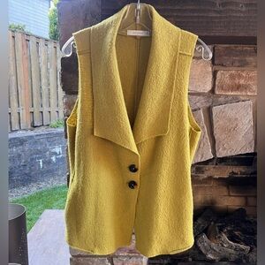 Cut Loose Mustard Yellow Wool Vest 100% Wool Medium